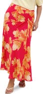 City Chic Soiree Print Ruched Maxi Skirt