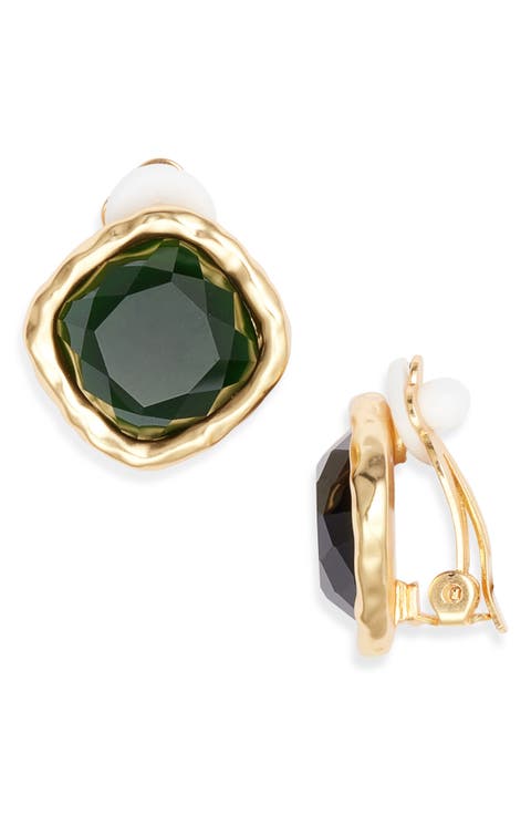 Bezel Clip-On Earrings