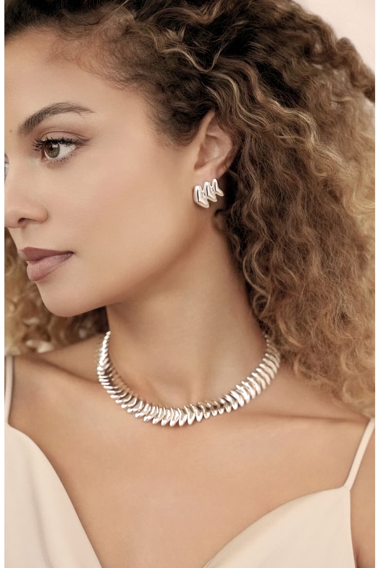 Vortex Collar Necklace, Alternate, color, SILVER