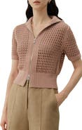 Lilysilk Toscana Pointelle Knit Double-Zip Cardigan