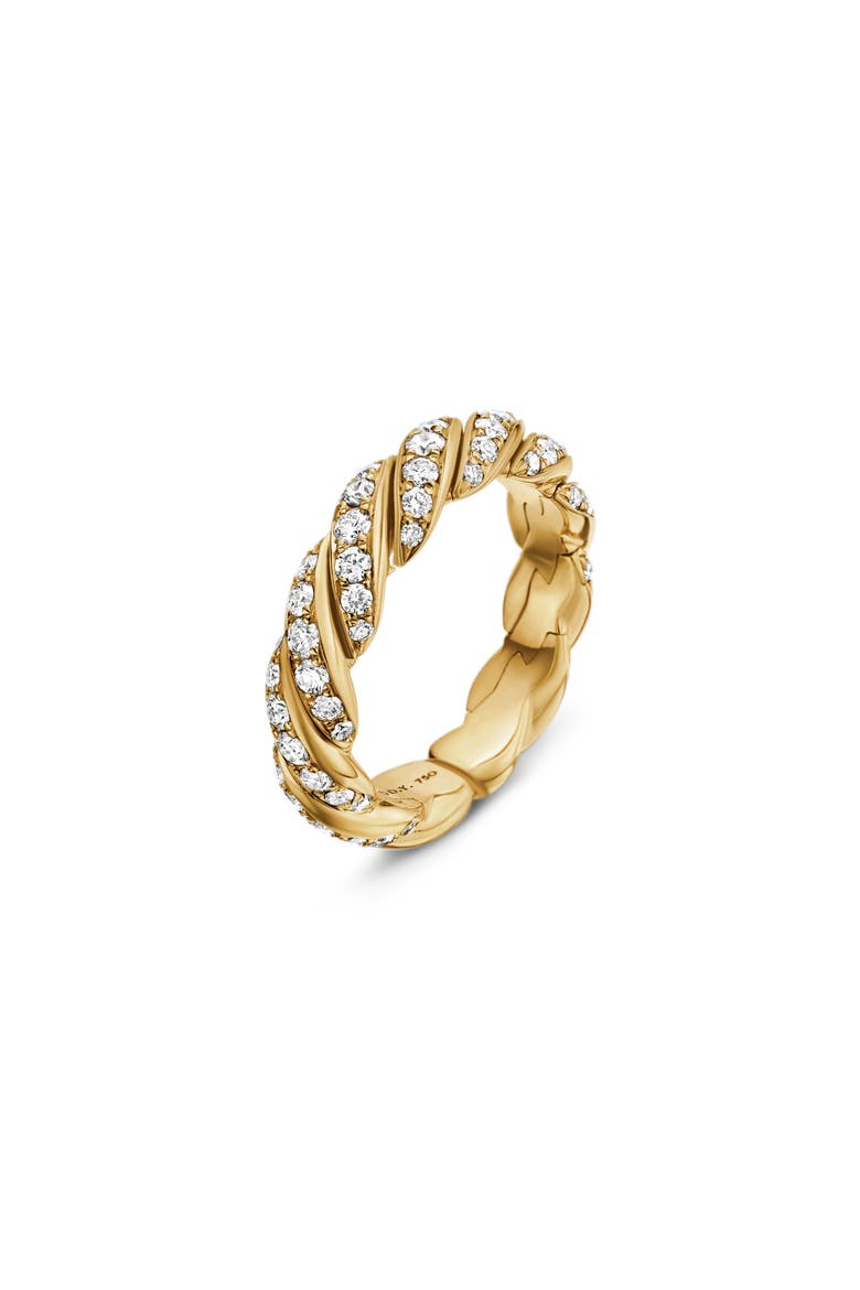 Pavéflex Band Ring in 18K Gold with Diamonds, Alternate, color, GOLD/ DIAMOND