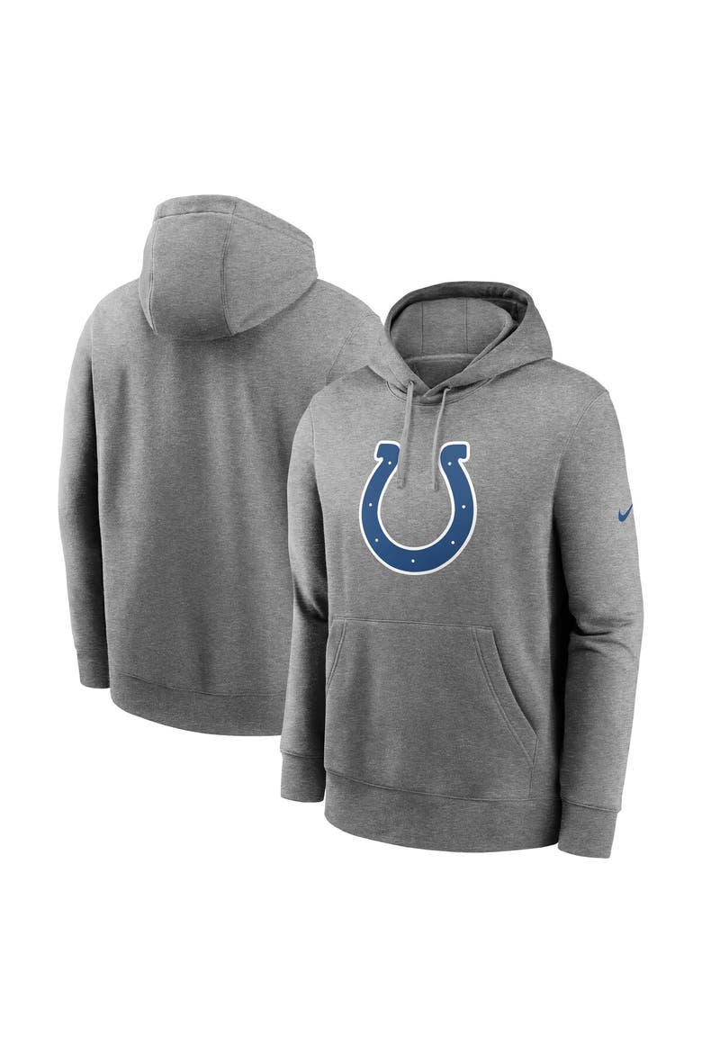 Men's Nike Heather Gray Indianapolis Colts Club Logo Pullover Hoodie, Main, color, Heather Gray