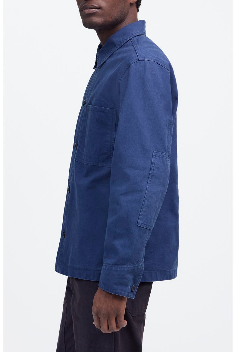 Overshirt in Garment-Dyed Canvas, Alternate, color, VINTAGE FRENCH BLUE