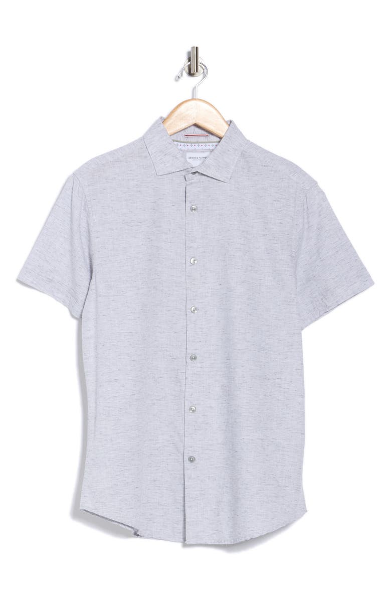 DENIM AND FLOWER Short Sleeve Melange Shirt, Alternate, color, Gray