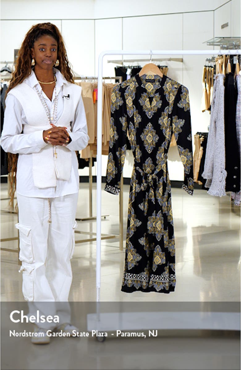 Mila Pleated Long Sleeve stretch Silk Maxi Dress, sales video thumbnail