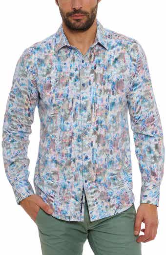 Robert Graham Delray Stripe Cotton Knit Button-Up Shirt