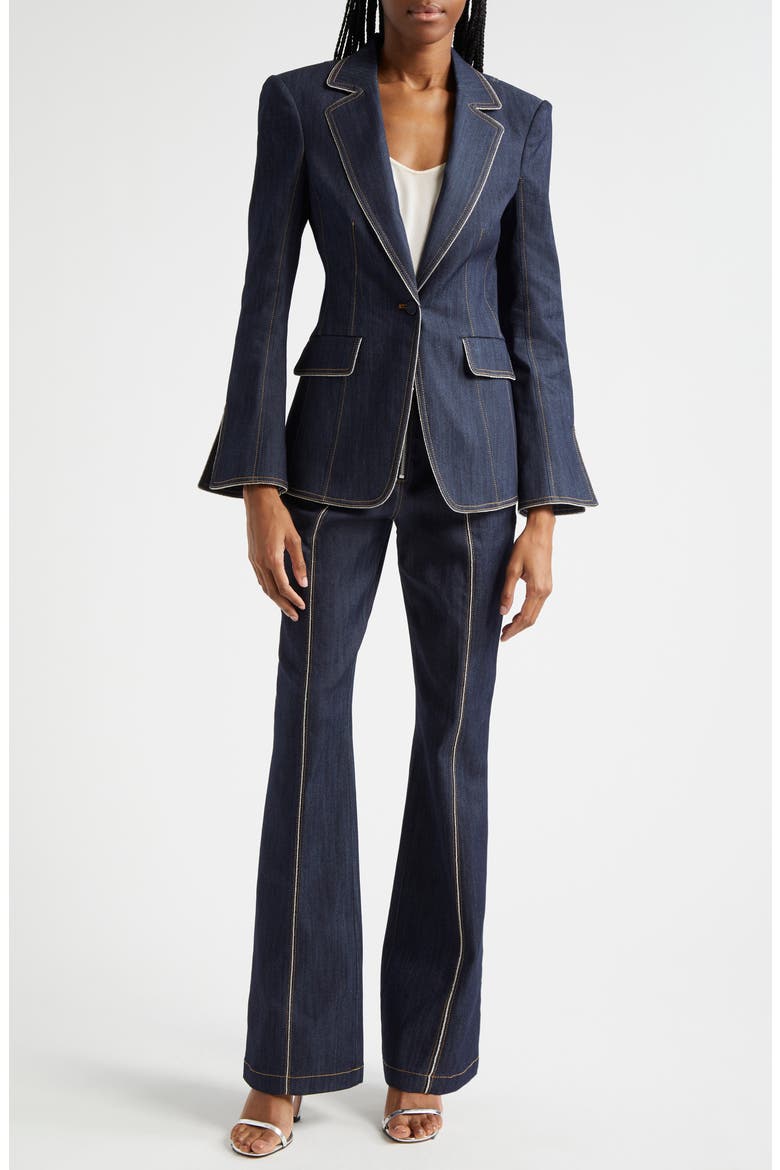 Danicka Stretch Denim Blazer, Alternate, color, INDIGO