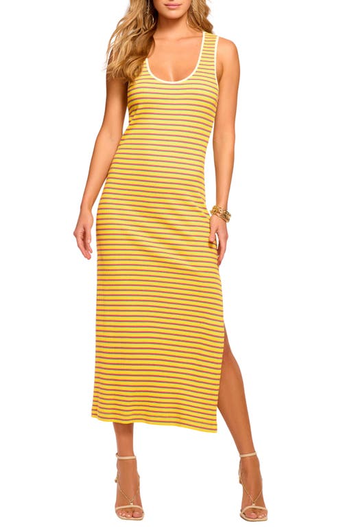 Ramy Brook Everest Stripe Knit Dress In Lemon Drop Stripe Combo