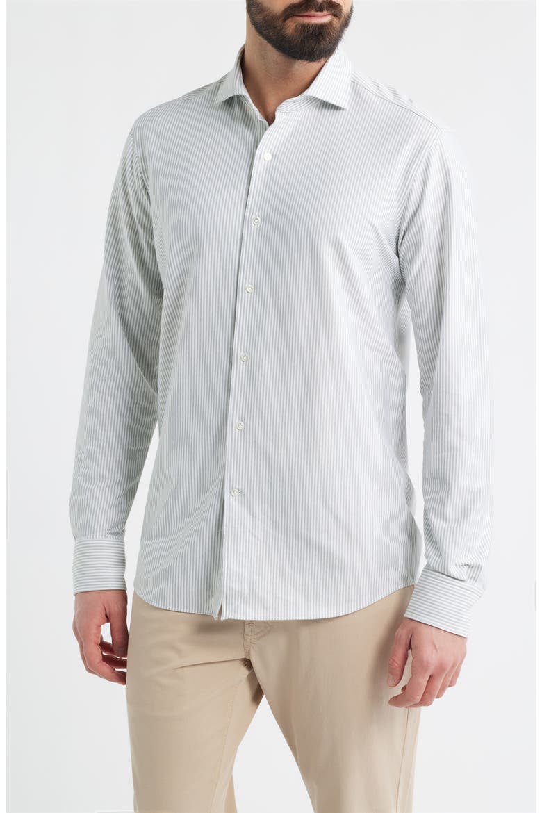 Crown Crafted Excursionist Flex Stripe Button-Up Shirt, Main, color, WILLOW
