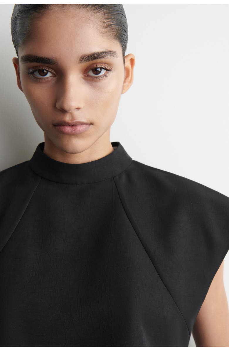 COS Sculpted Turtleneck Top, Alternate, color, Black