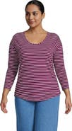 Lands' End 3/4 Sleeve Lightweight Jersey U-Neck Tunic
