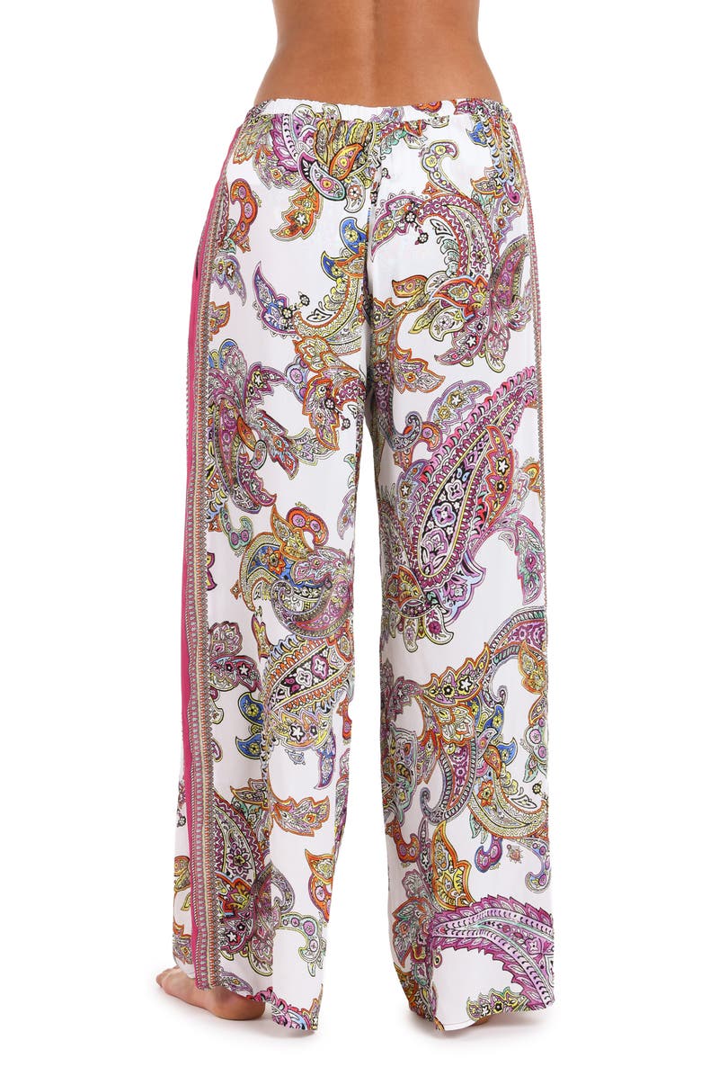 L'AGENCE Geraldine Wide Leg Cover-Up Pants, Alternate, color, White Multi