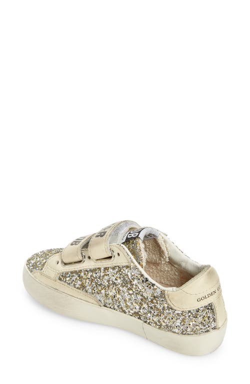 Golden Goose Kids' Old School Glitter Sneaker In Platimnum/cream