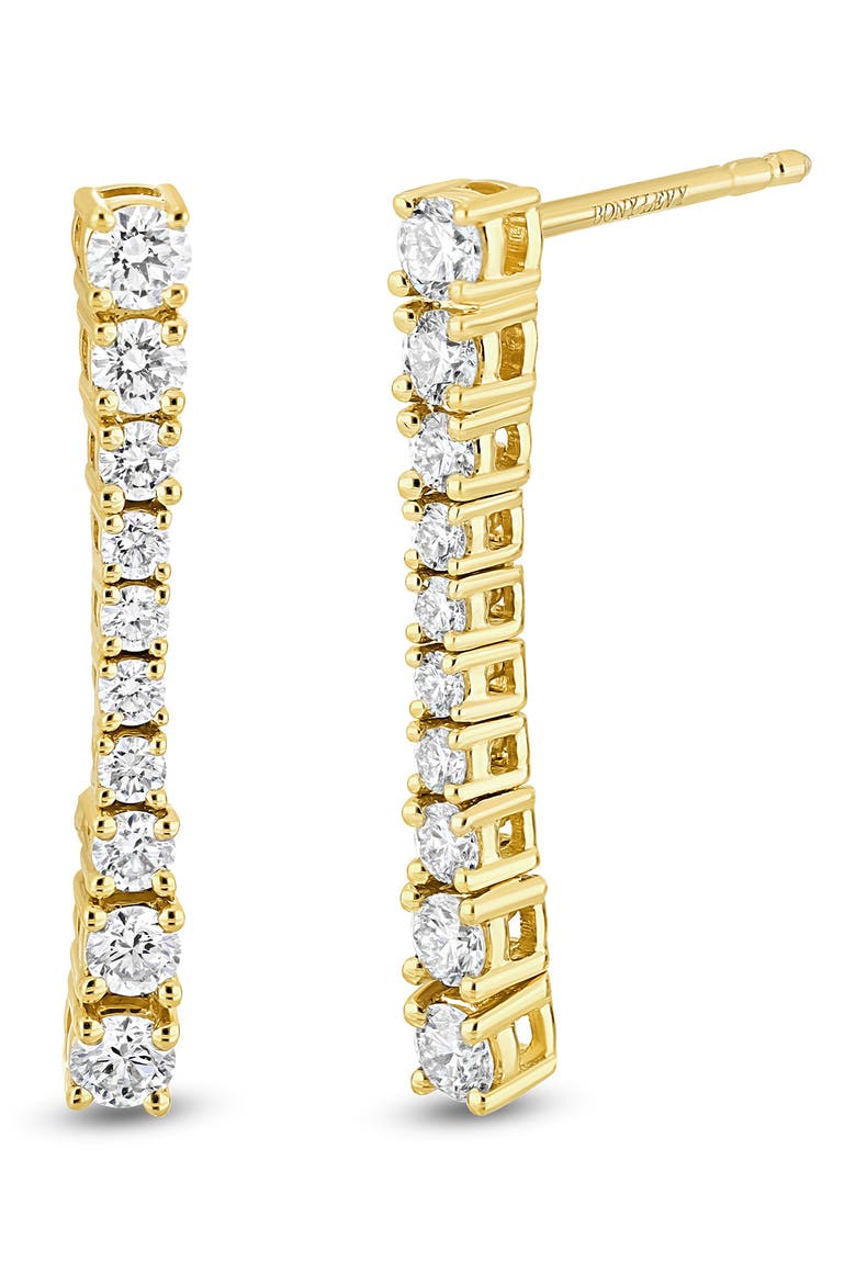 18K Gold Audrey Diamond Drop Stud Earrings, Main, color, 18K YELLOW GOLD