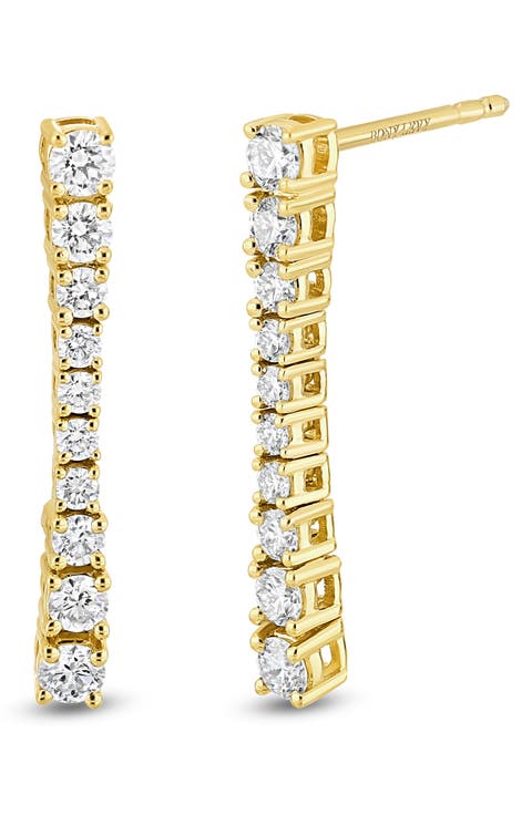 18K Gold Audrey Diamond Drop Stud Earrings