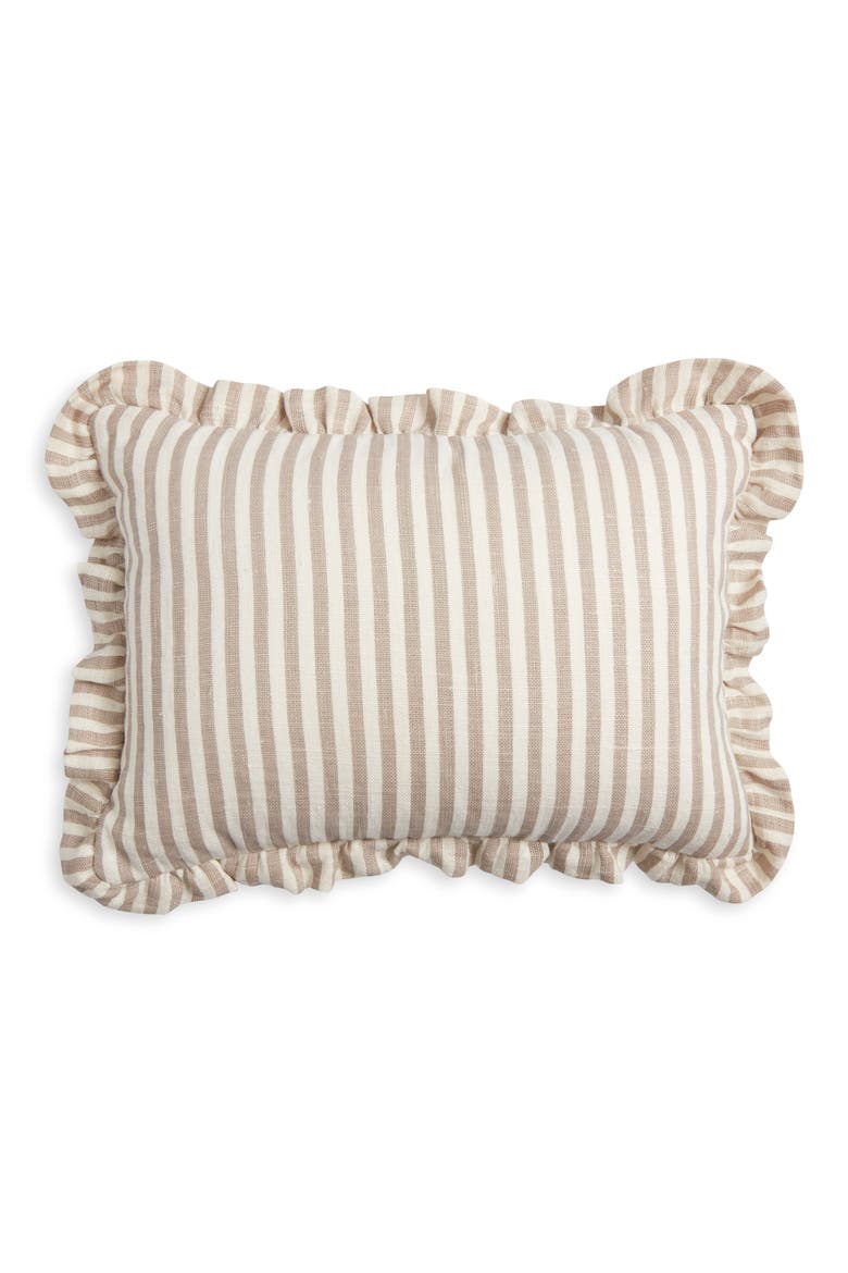 Stripe Linen Accent Pillow, Alternate, color, TAN THREAD MULTI