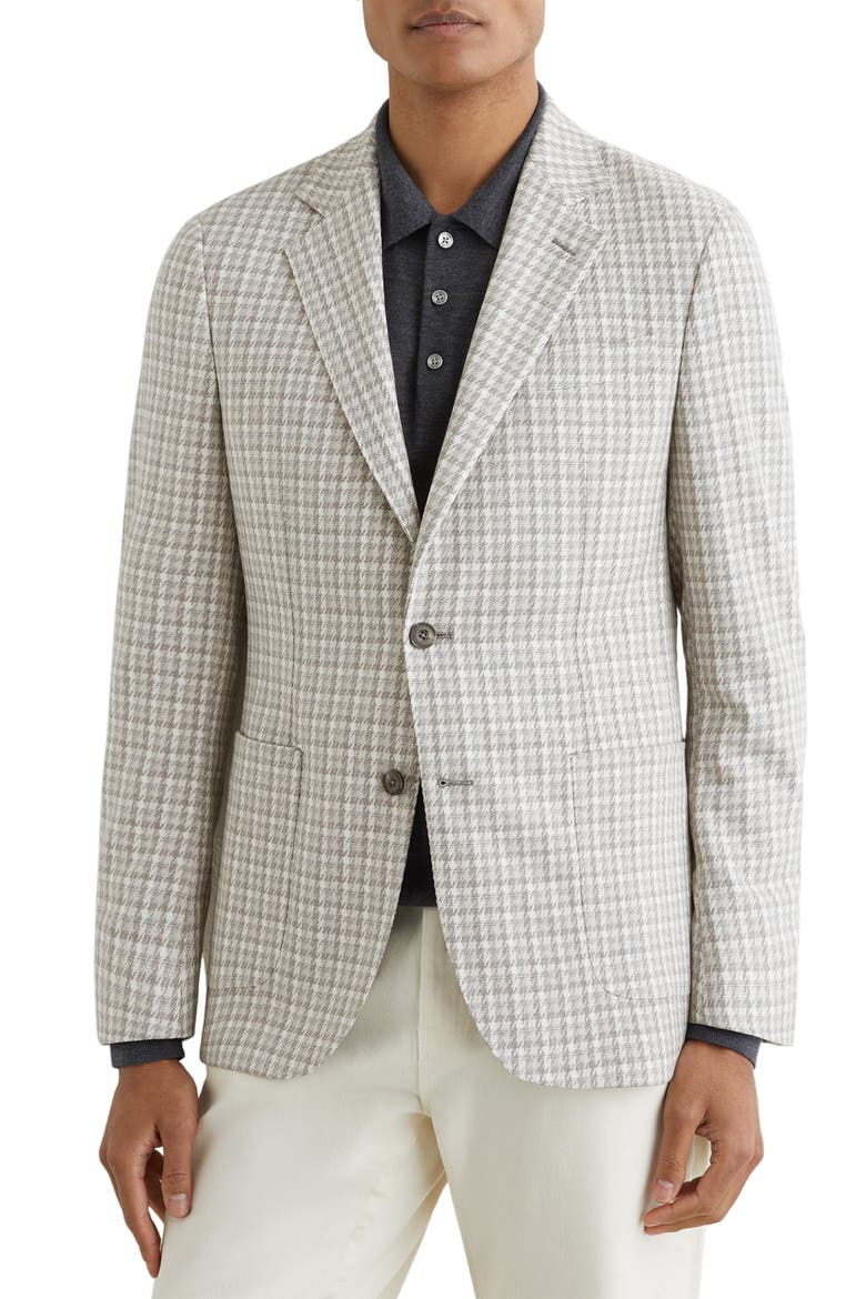 Canty Soft Grey Houndstooth Knit Sport Coat, Main, color, SOFT GREY
