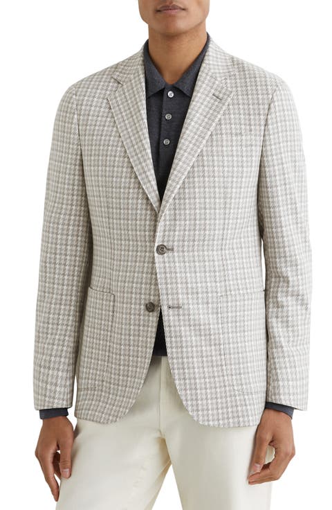 Canty Soft Grey Houndstooth Knit Sport Coat