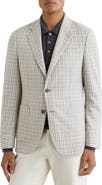 Reiss Canty Soft Grey Houndstooth Knit Sport Coat