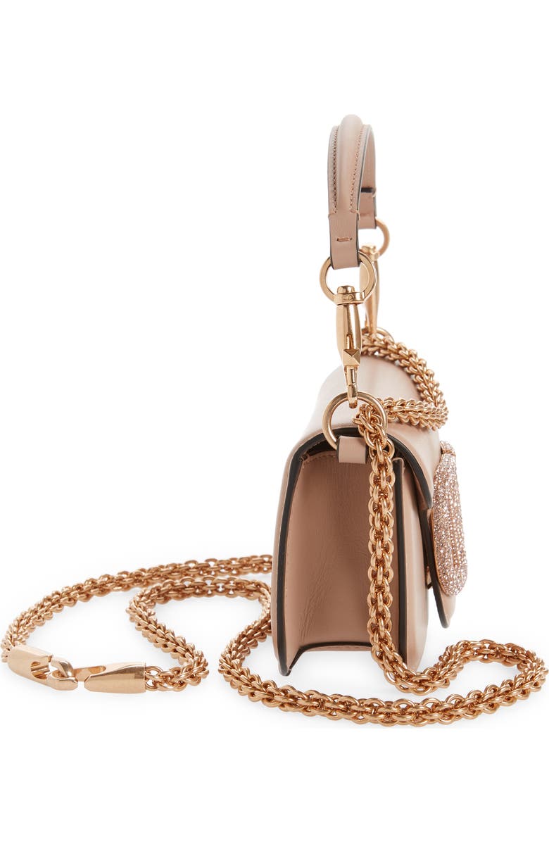 Valentino Garavani Locò Crystal Embellished Leather Shoulder Bag, Alternate, color,