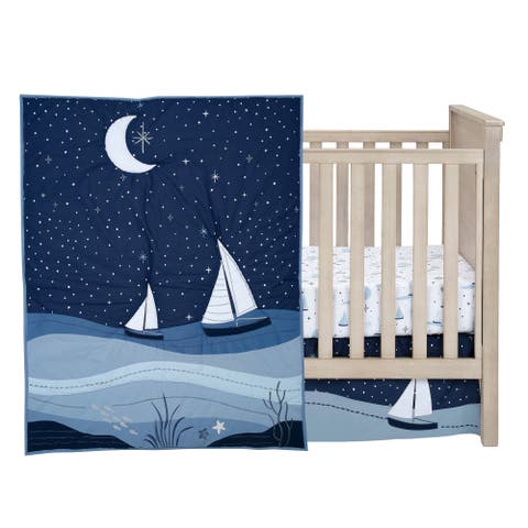 Little Skipper 3-Piece Sailboat Nautical Nursery Crib Bedding Set