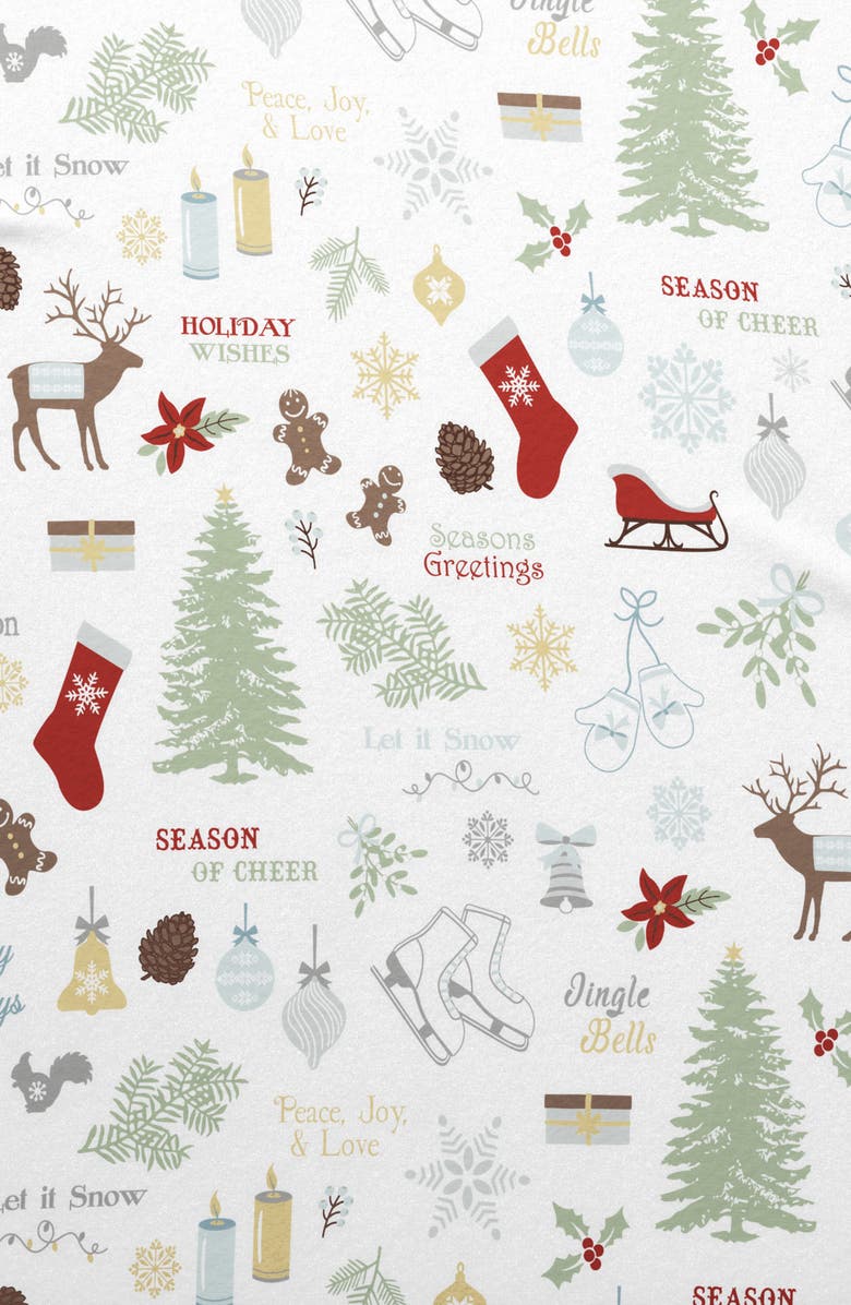 Woven & Weft Turkish Cotton Flannel Holiday Sheet Set, Alternate, color, Holiday Time