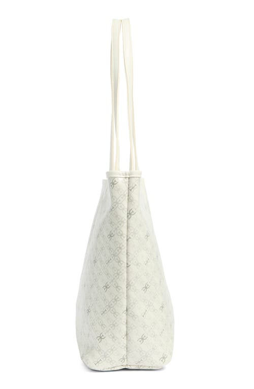 Sam Edelman Harper Monogram Medium Shopper Tote Bag In White