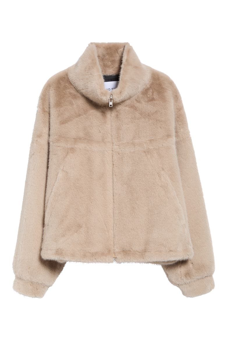 Ariel Faux Fur Jacket, Alternate, color, TAUPE