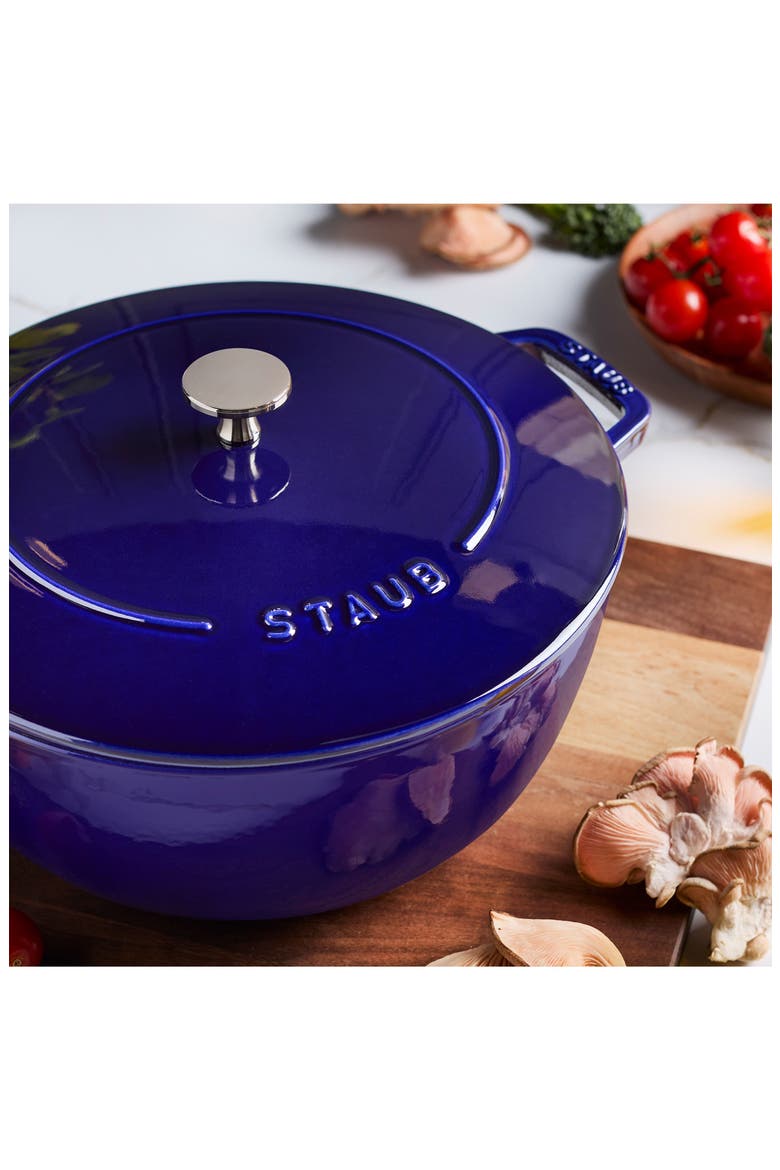 5-Quart Enameled Cast Iron Cocotte, Alternate, color, DARK BLUE