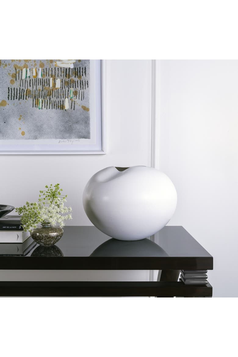 Milan White Sculptural Vase, Alternate, color, White