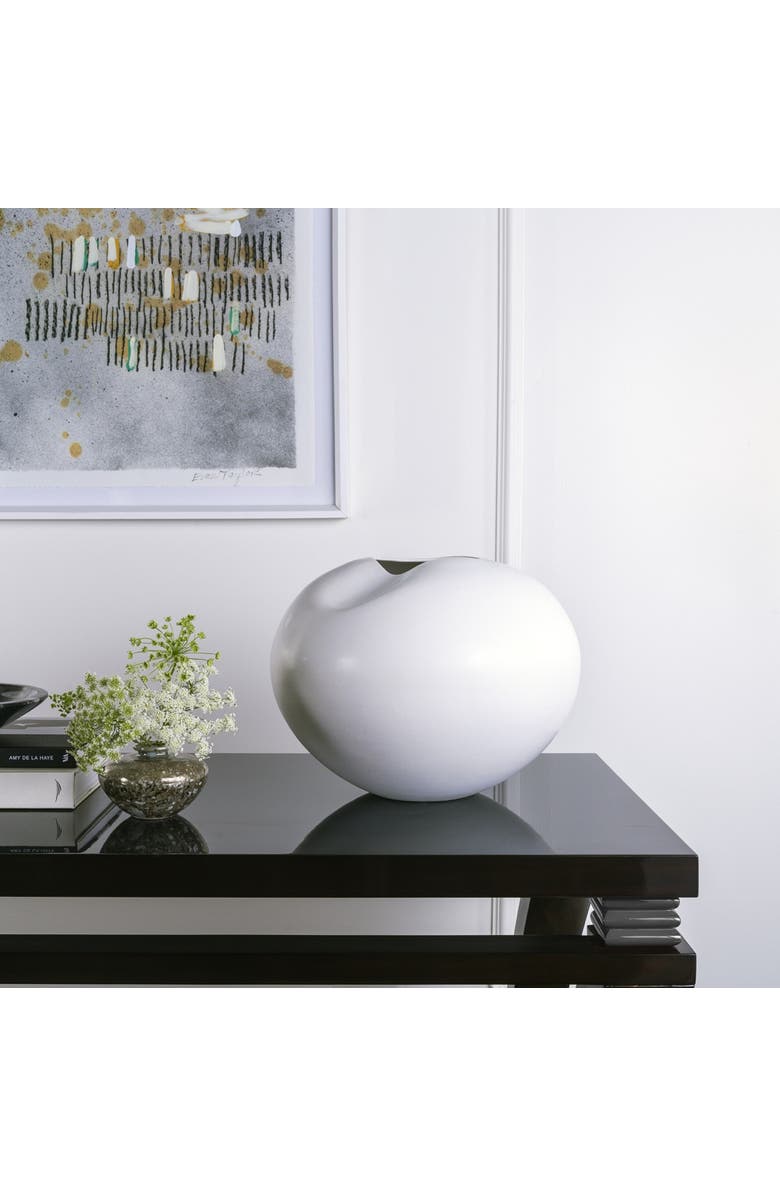 DinaDecor Milan White Sculptural Vase, Alternate, color, White