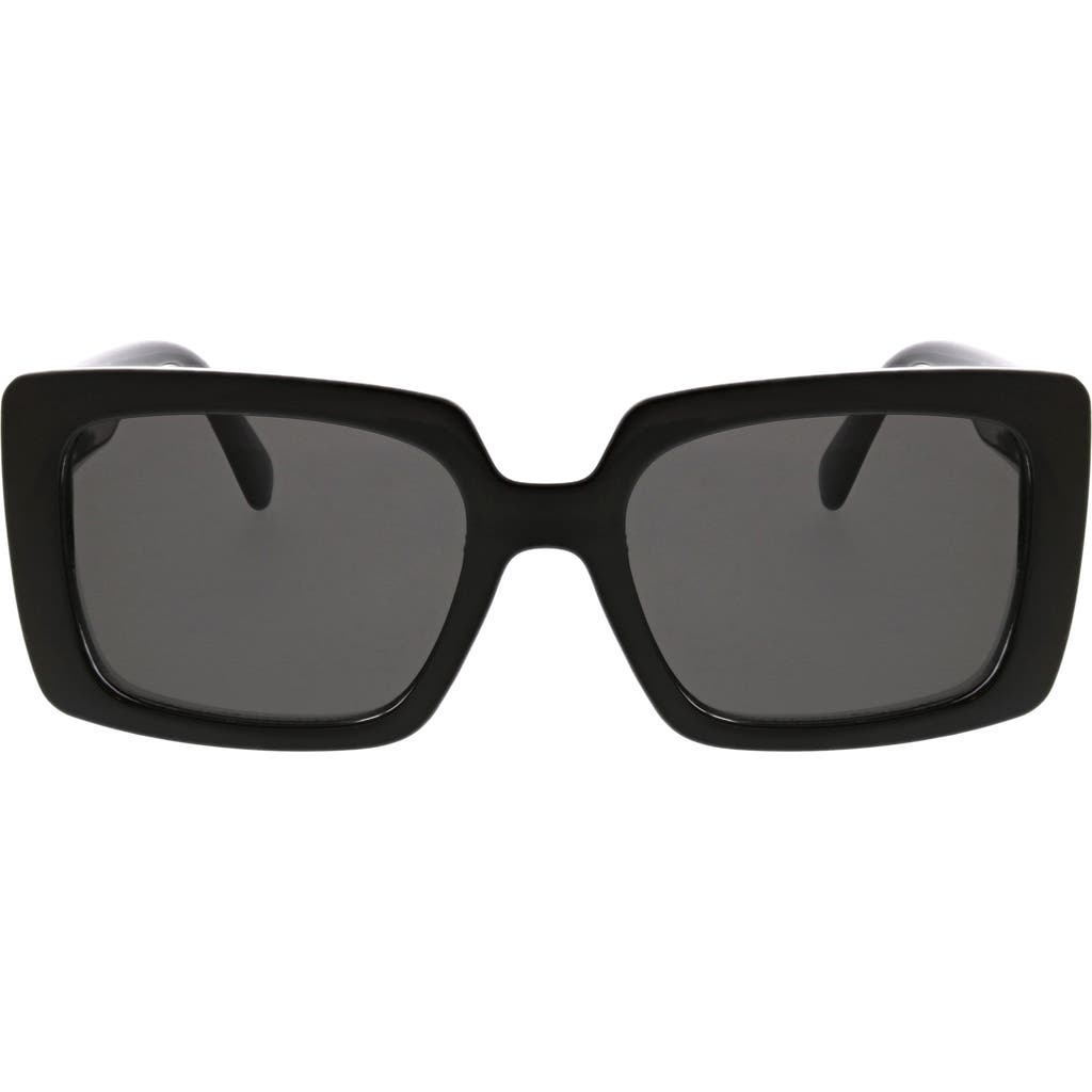 Bcbg 54mm Rectangular Sunglasses In Shiny Black