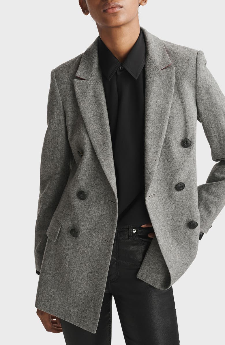 rag & bone Phillipa Point Collar Blouse, Alternate, color, Black