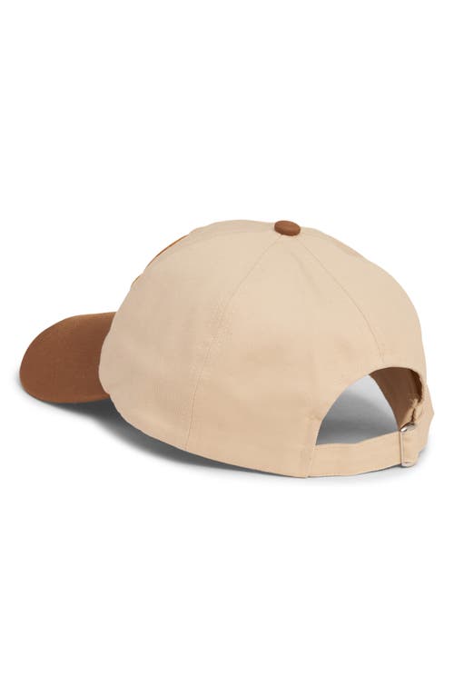 Moncler Two-tone Logo Patch Adjustable Baseball Cap In Brown