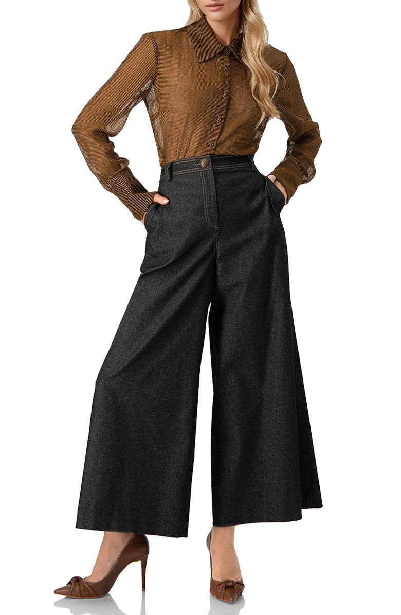 IVONNE Long Sleeve Striped Shirt, Alternate, color, Brown