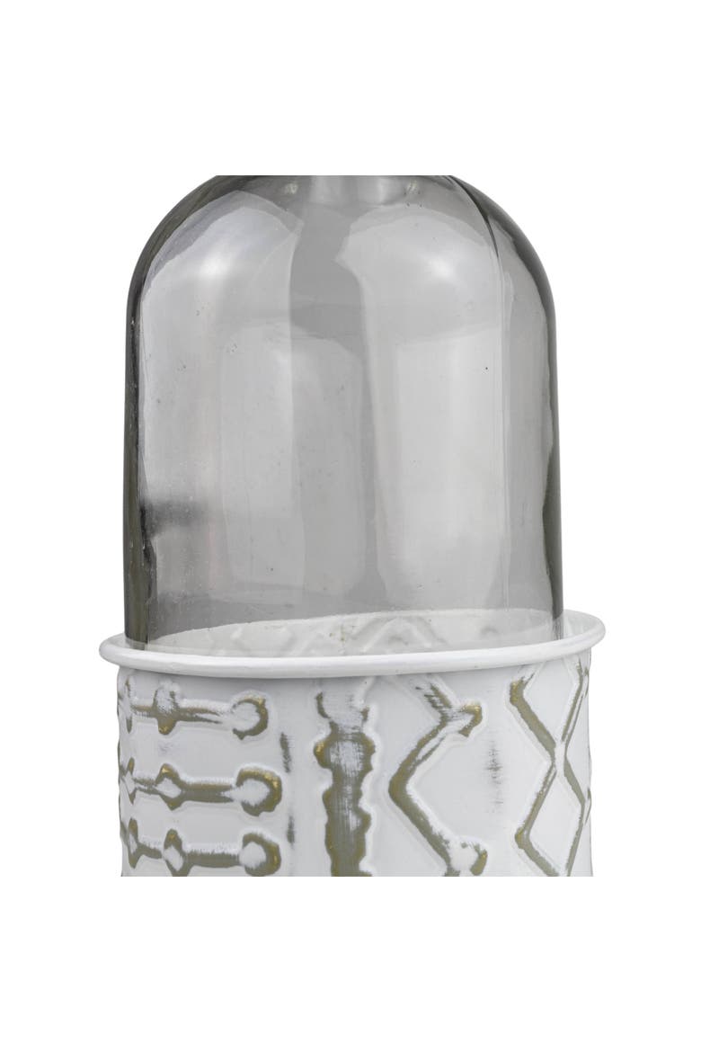 Geometric Bud Vase Metal & Glass, Alternate, color, Gray
