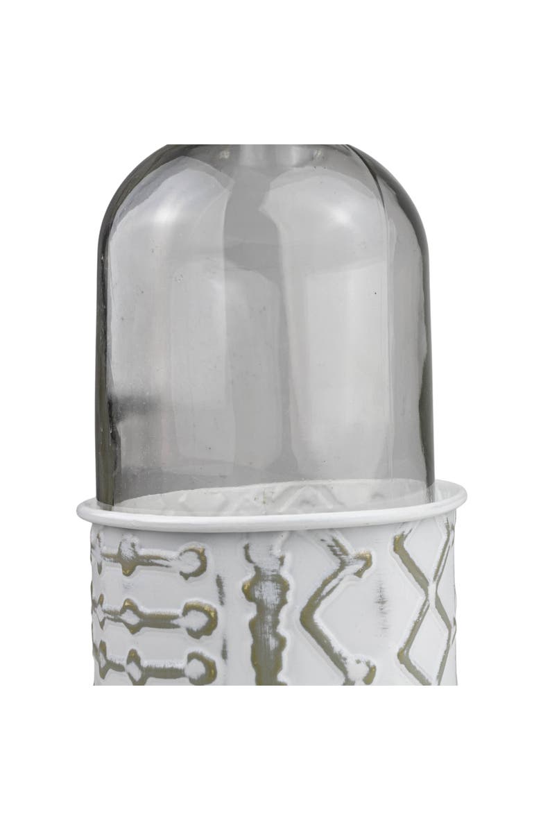 Foreside Home and Garden Geometric Bud Vase Metal & Glass, Alternate, color, Gray