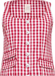 Cinq à Sept Lovina Mini Gingham Stretch Cotton Top