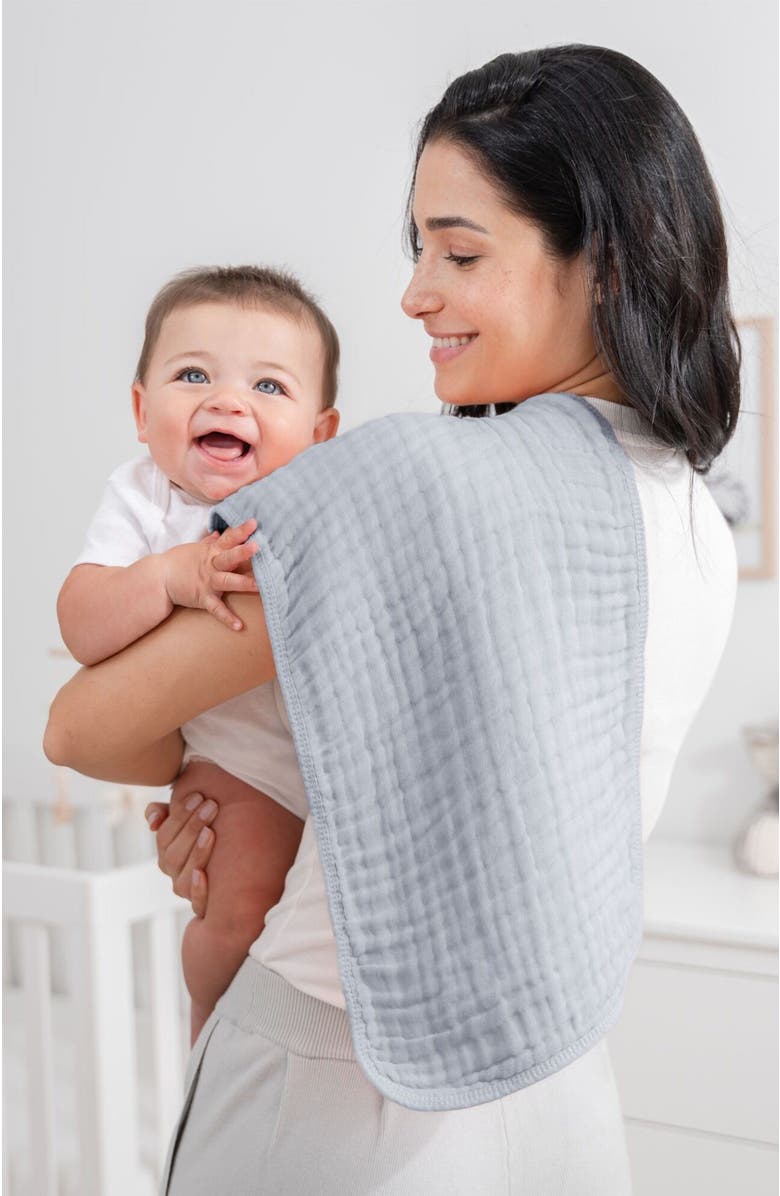 Comfy Cubs Muslin Burp Cloth for Baby, Pack of 10, Alternate, color, Slate