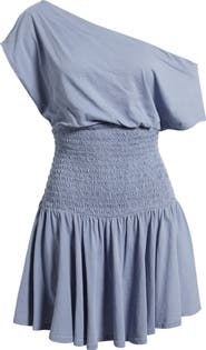 Free People Scorching Hot One-Shoulder Cotton Minidress