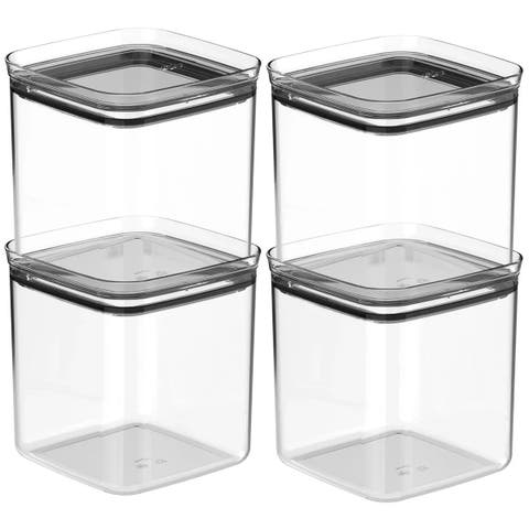 Airtight Clear Stackable Food Storage Container Set with Leak Proof Lid