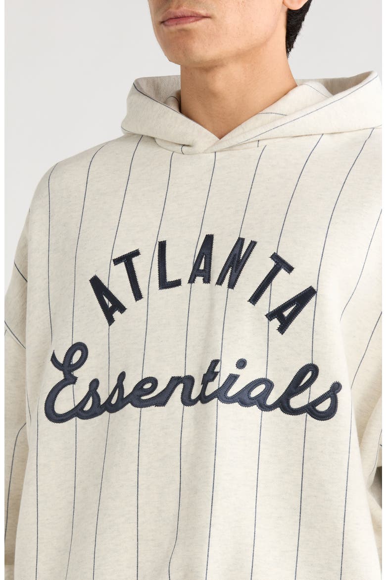 x MLB Braves Sport Cotton Blend Graphic Hoodie, Alternate, color, OATMEAL HEATHER/ PINSTRIPES