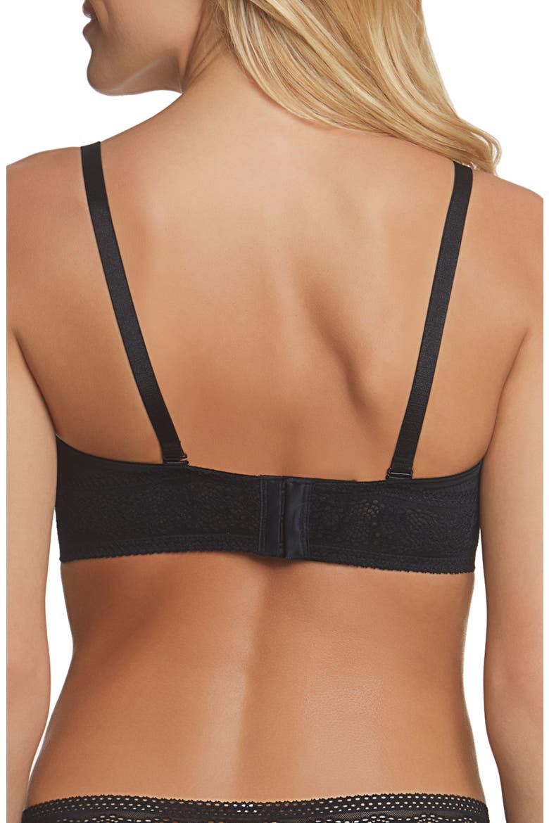 Tessa Lace Convertible Strapless Bra with Spacer Cups, Alternate, color, BLACK