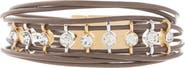 SAACHI Crystal Embellished Leather Bracelet