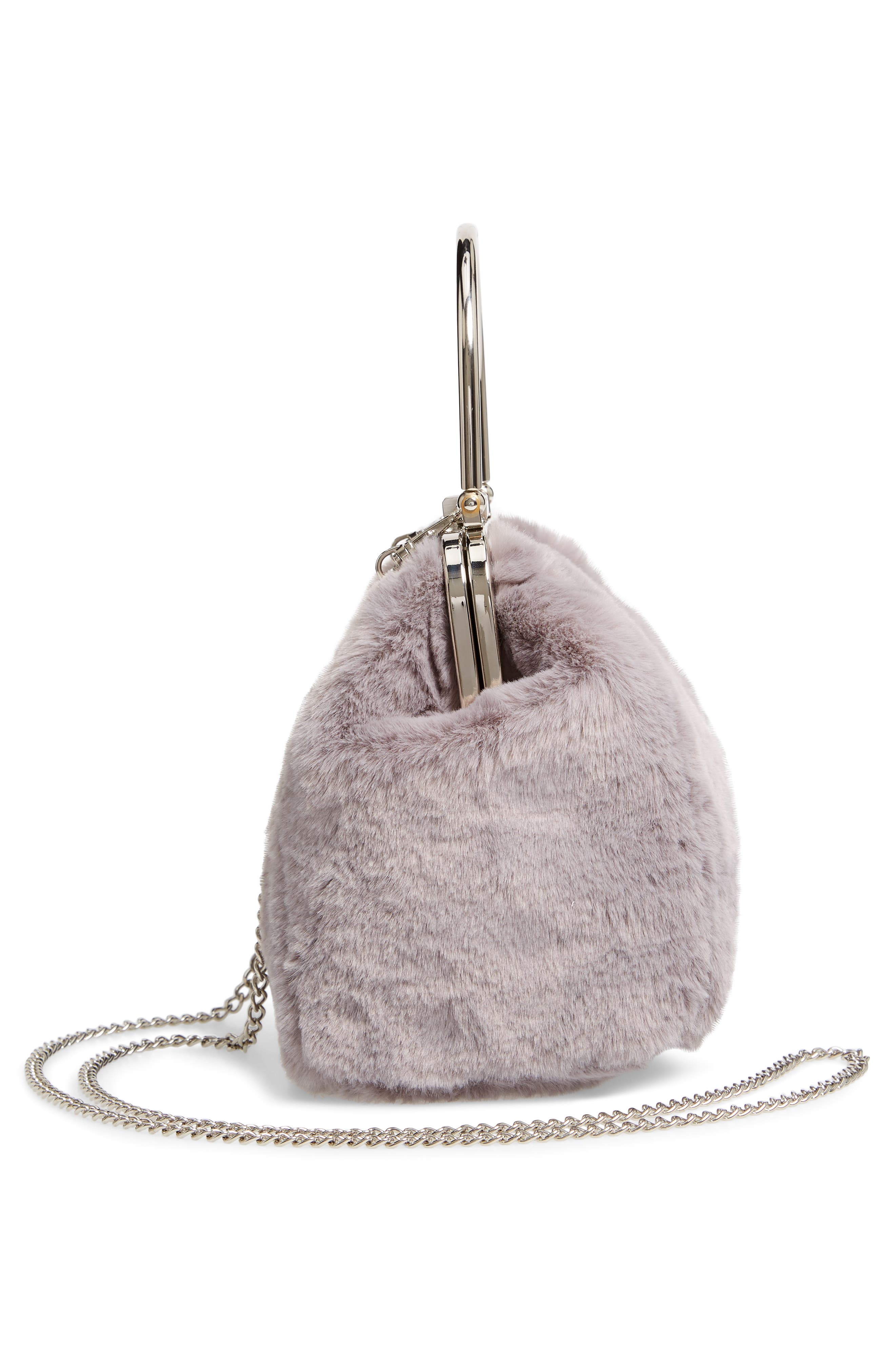 Nordstrom Faux Fur Clutch, Alternate, color, 