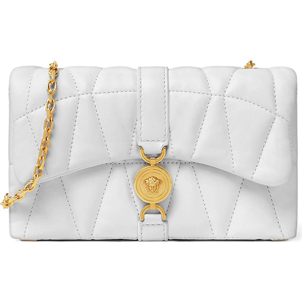 Versace Mini Nappa Kleo Bag In Women In Porcelain White Gold
