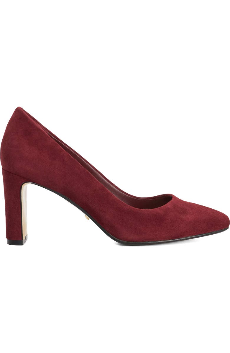 Dune London Arriving Block Heel Pump, Alternate, color, Burgundy