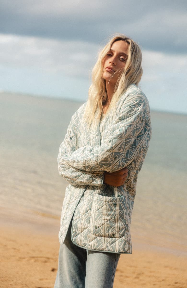 Billabong Day Dreamin Quilted Poplin Shacket, Alternate, color, Mason Blue