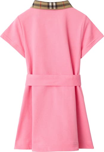 Check Collar Cotton Polo Shirt Dress