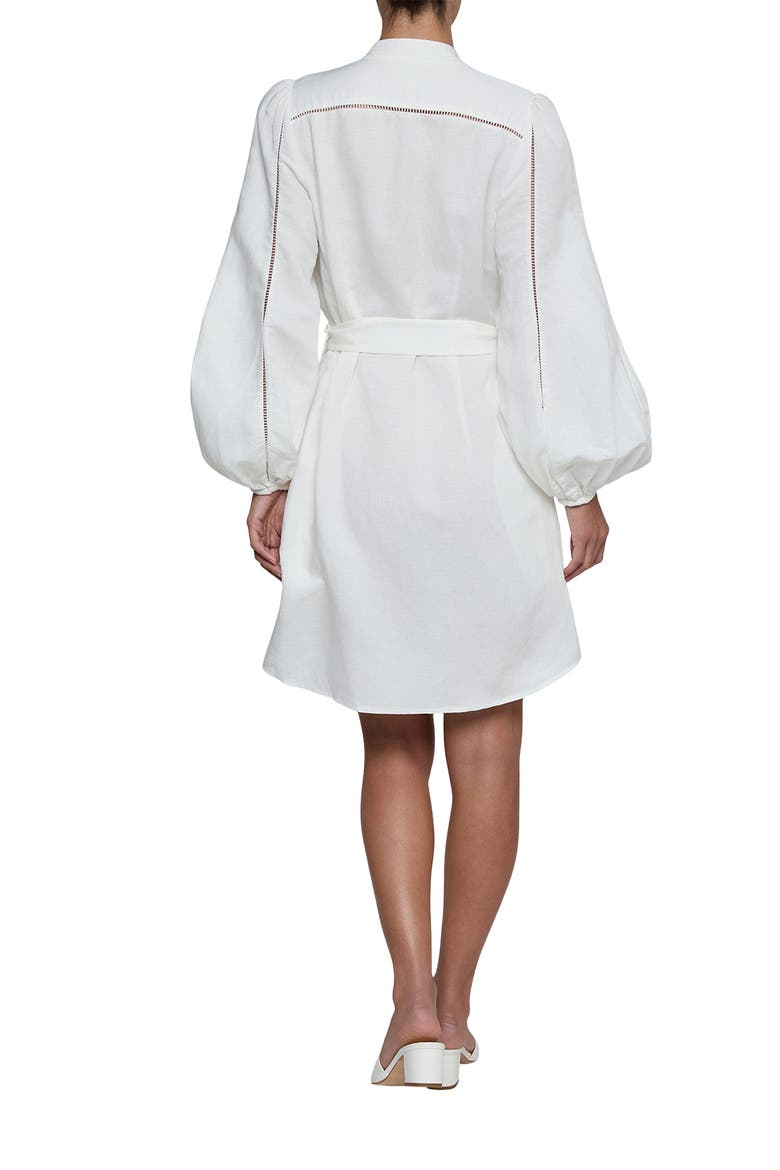 Kiersten Belted Long Sleeve Dress, Alternate, color, WHITE